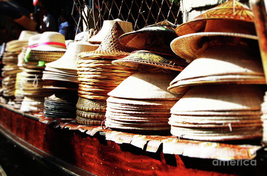 Hat Photograph - Rice Hats by Thanh Tran