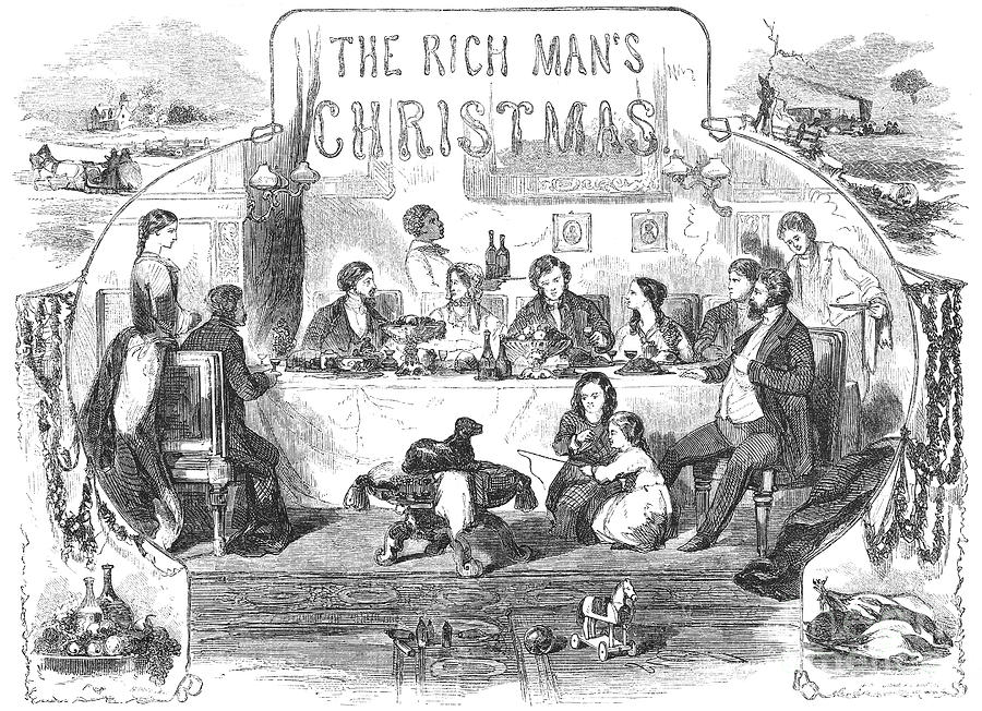 Rich Mans Christmas, 1855 Photograph by Granger