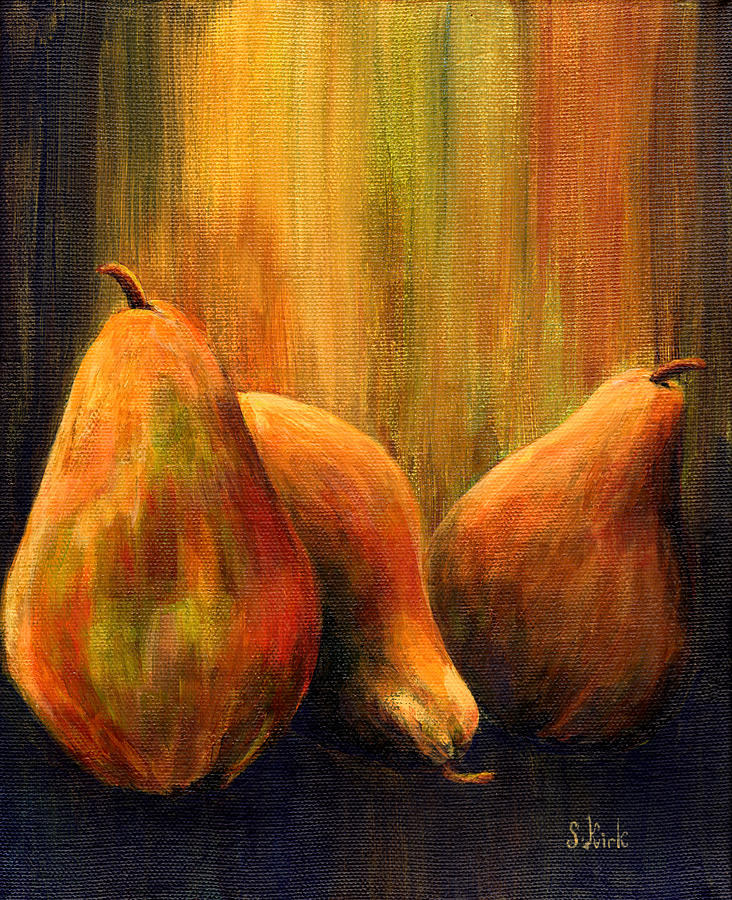 Pear Painting - Rich Pears by Sheila Kirk