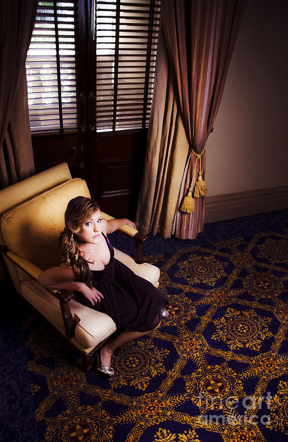 Rich Wealthy Woman Sitting In Upmarket Hotel  Photograph by Jorgo Photography
