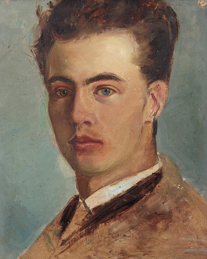 Cool Painting - Richard Bergh,  Self Portrait As A Young Man by Richard Bergh