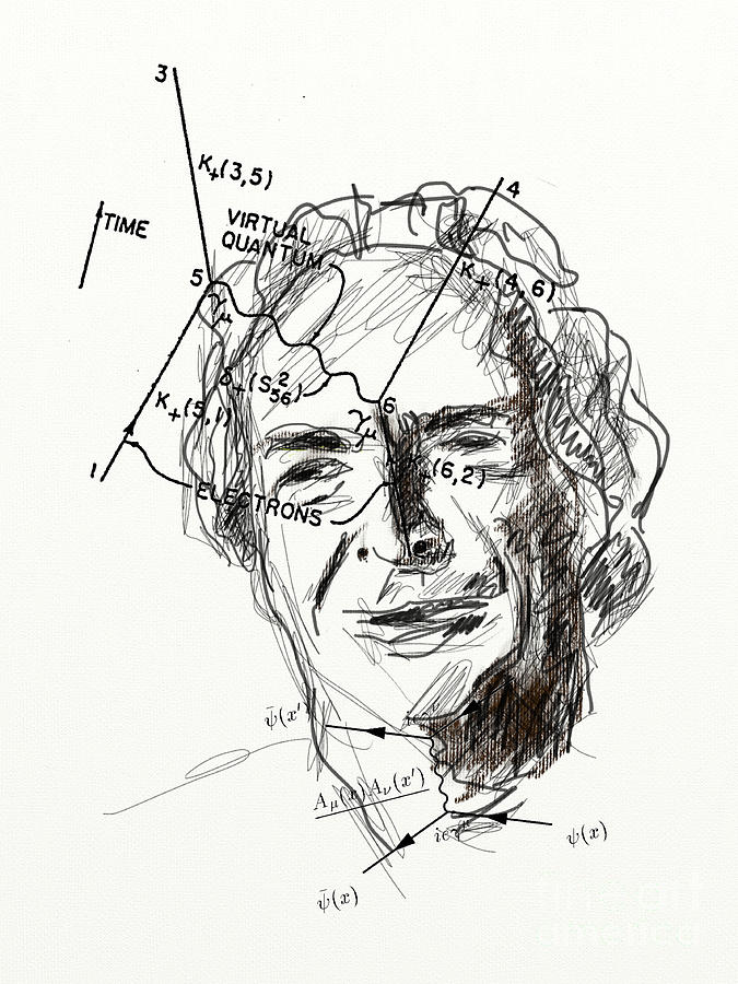Portrait Digital Art - Richard Feynman by Amnon Mintz