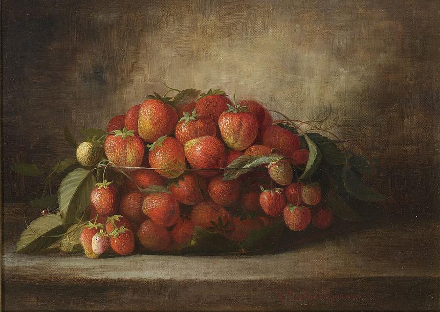 Richard La Barre Goodwin 1840 1910 STRAWBERRIES Painting by Celestial Images