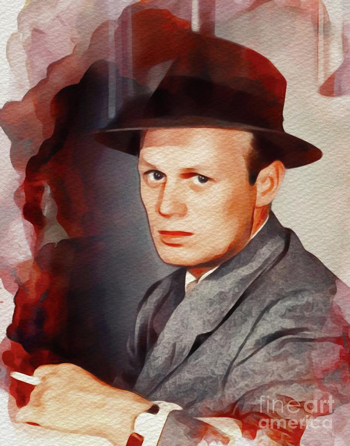 Hollywood Painting - Richard Widmark, Vintage Movie Star by Esoterica Art Agency