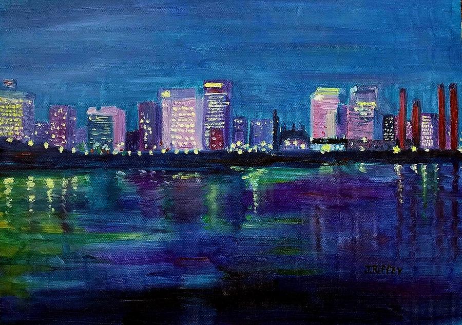Richmond Skyline Painting by Julie Brugh Riffey
