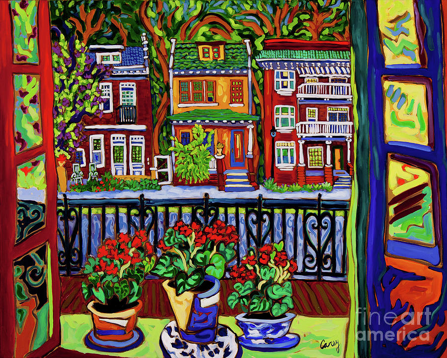 Richmond Rowhouses Painting by Cathy Carey