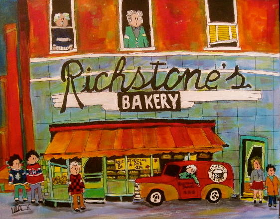 Richstones Bakery NDG Painting by Michael Litvack
