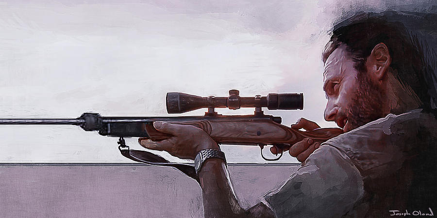 Book Painting - Rick Grimes - Have Gun Will Travel - The Walking Dead by Joseph Oland