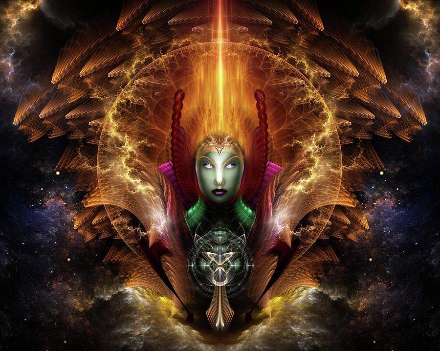 Riddian Queen Of Cosmic Fire Digital Art by Rolando Burbon