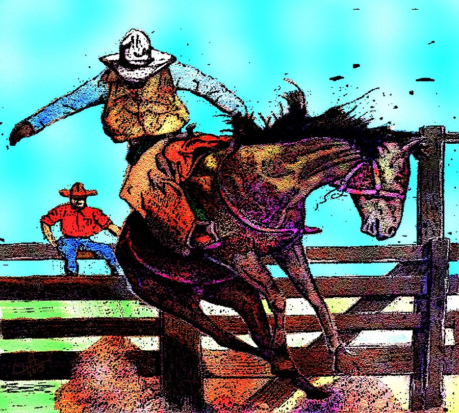 Ride Em Cowboy Painting by Cliff Wilson