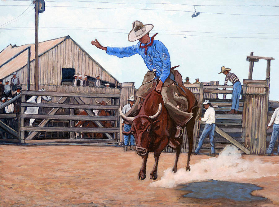Horse Painting - Ride em Cowboy by Tom Roderick
