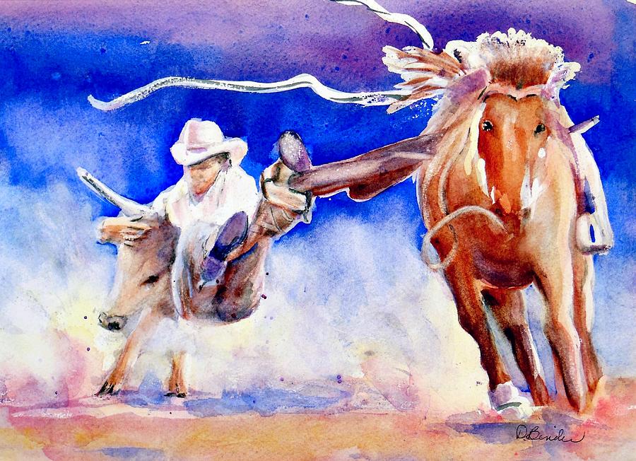 Ride em rodeo Cowboy Painting by Diane Binder - Fine Art America