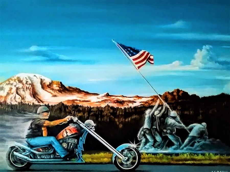 Iwojima Painting - Ride Forever by DC Houle Iwojima Painting - Ride Forever by DC Houle