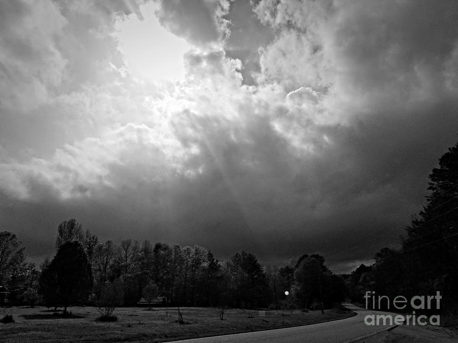 Ride Into The Storm BW Photograph by Maria Urso