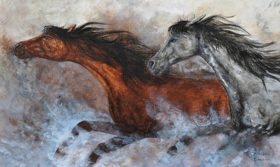 Ride the Wind_close up Painting by Katherine Caughey