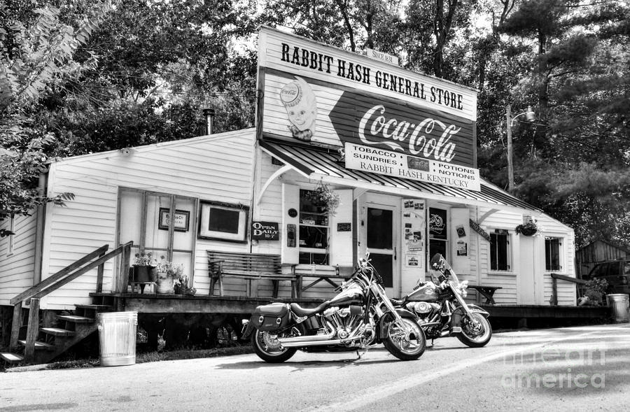 Motorcycle Photograph - Ride To Rabbit Hash BW by Mel Steinhauer
