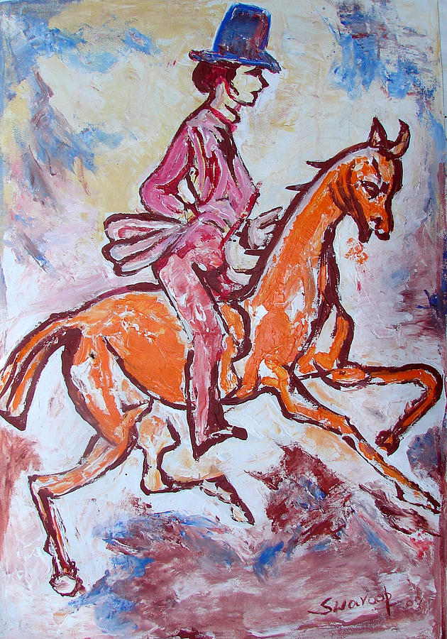 RIDER and Horse Painting by Anand Swaroop Manchiraju