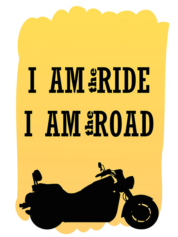Rider is the ride is the road Digital Art by Keshava Shukla