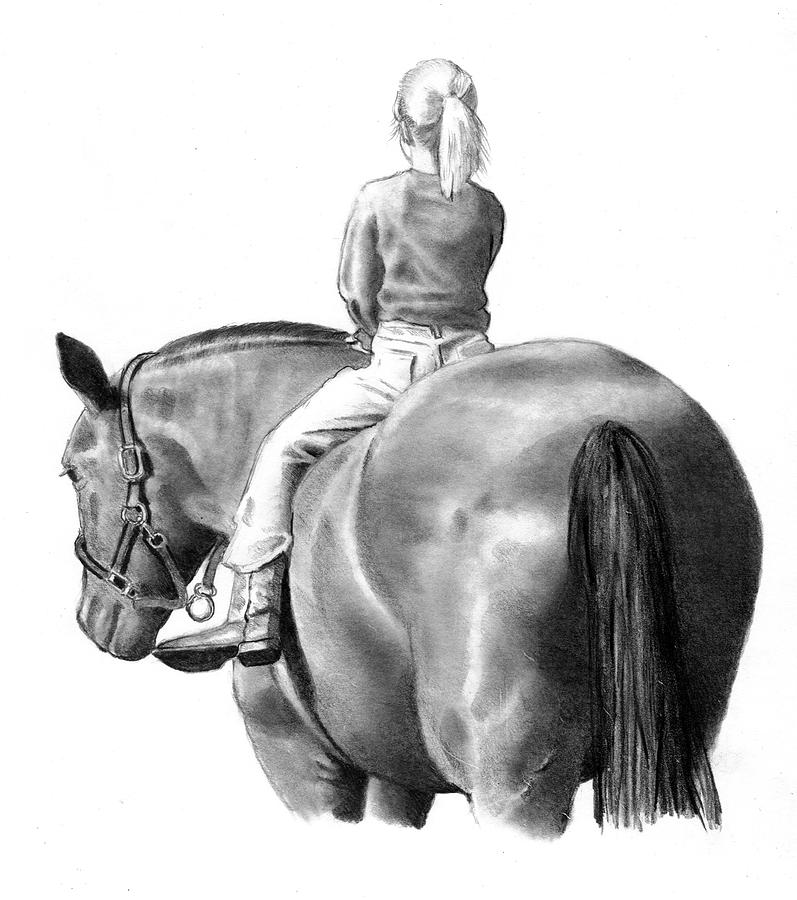 Riding Bareback No. 2 Drawing by Joyce Geleynse