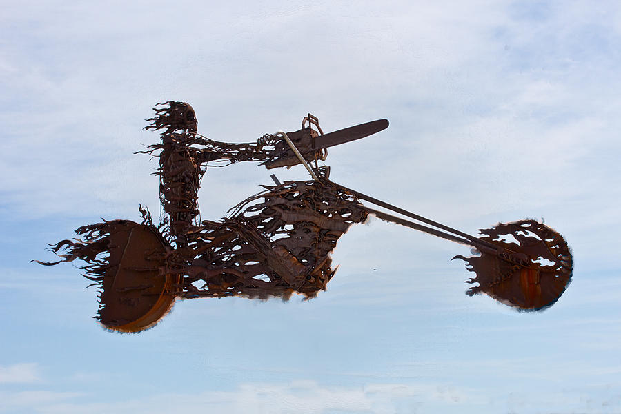 Riding High - Sturgis Metal Sculpture Photograph by Marie Jamieson