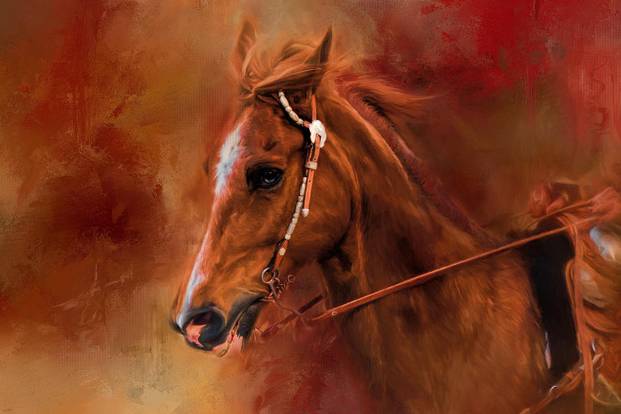Riding The Autumn Breeze Horse Art Painting by Jai Johnson