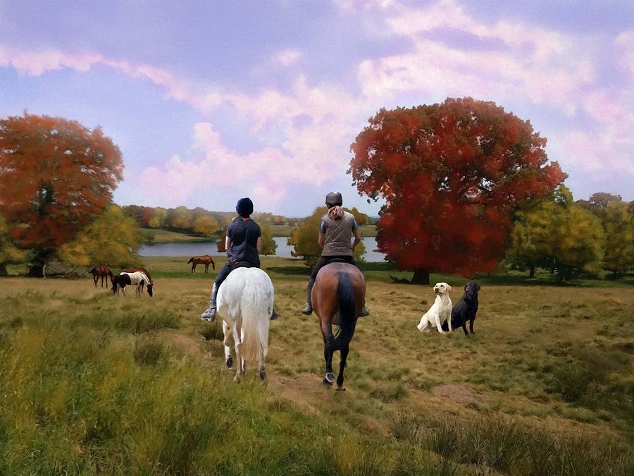 Riding The Fall Cheshire Countryside Digital Art by Sandi OReilly