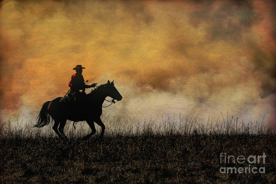 Riding The Fire Line Photograph