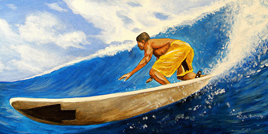 Riding the Wave Painting by Al  Molina