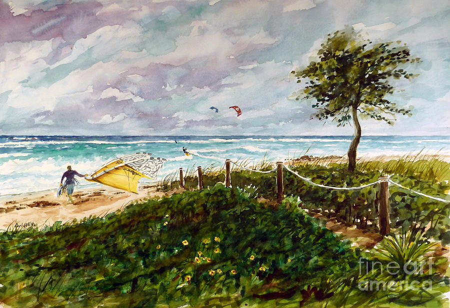 Beach Painting - Riding The Wind by Carl Whitten
