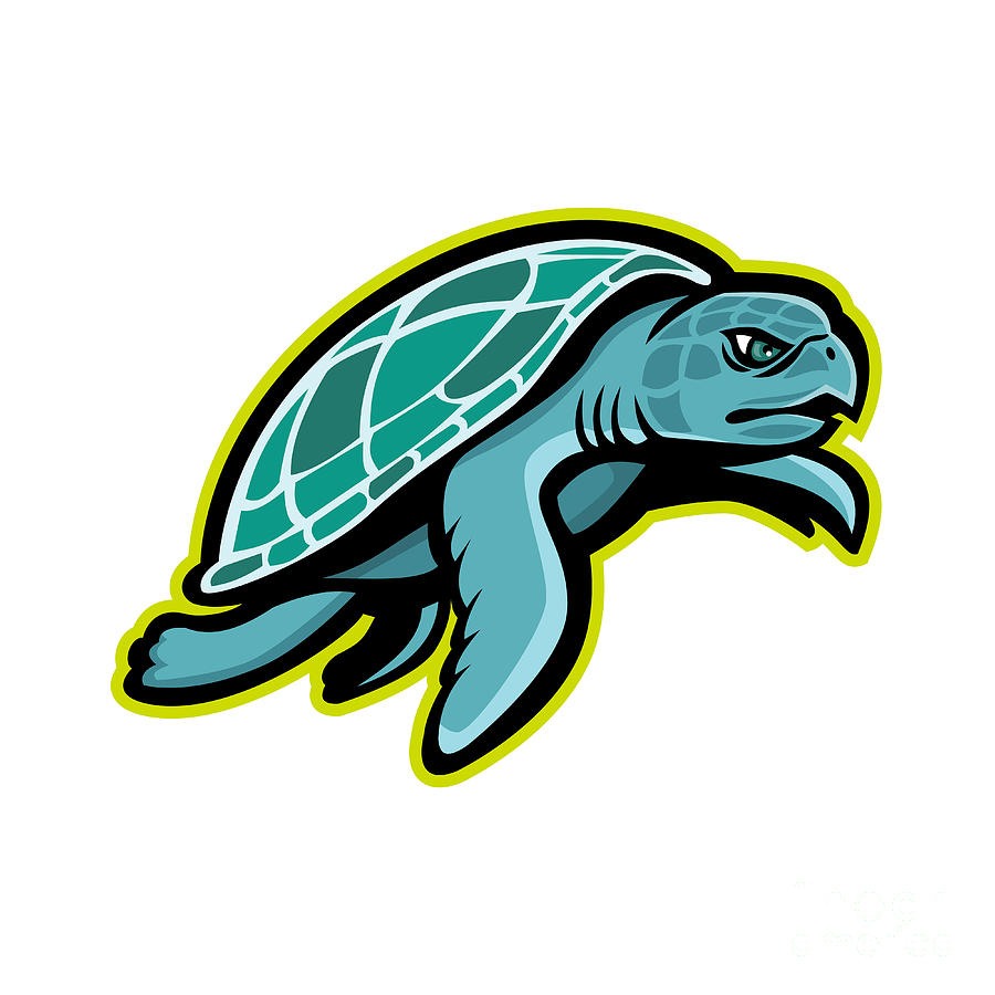 Ridley Sea Turtle Mascot Digital Art