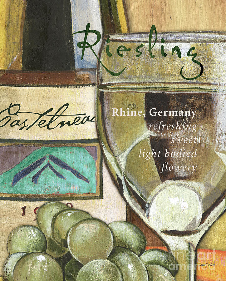 Riesling Wine Painting by Debbie DeWitt