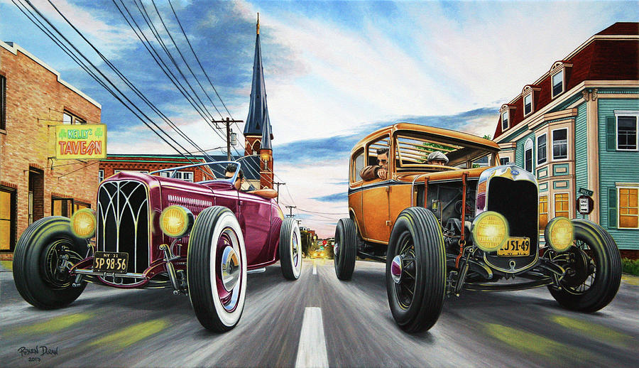 Vintage Painting - Riff Raff Race 5 by Ruben Duran