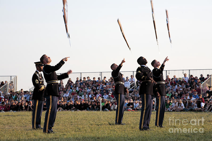 Rifle Toss by the Old Guard at the Twilight Tattoo  in Washington DC Photograph by William Kuta
