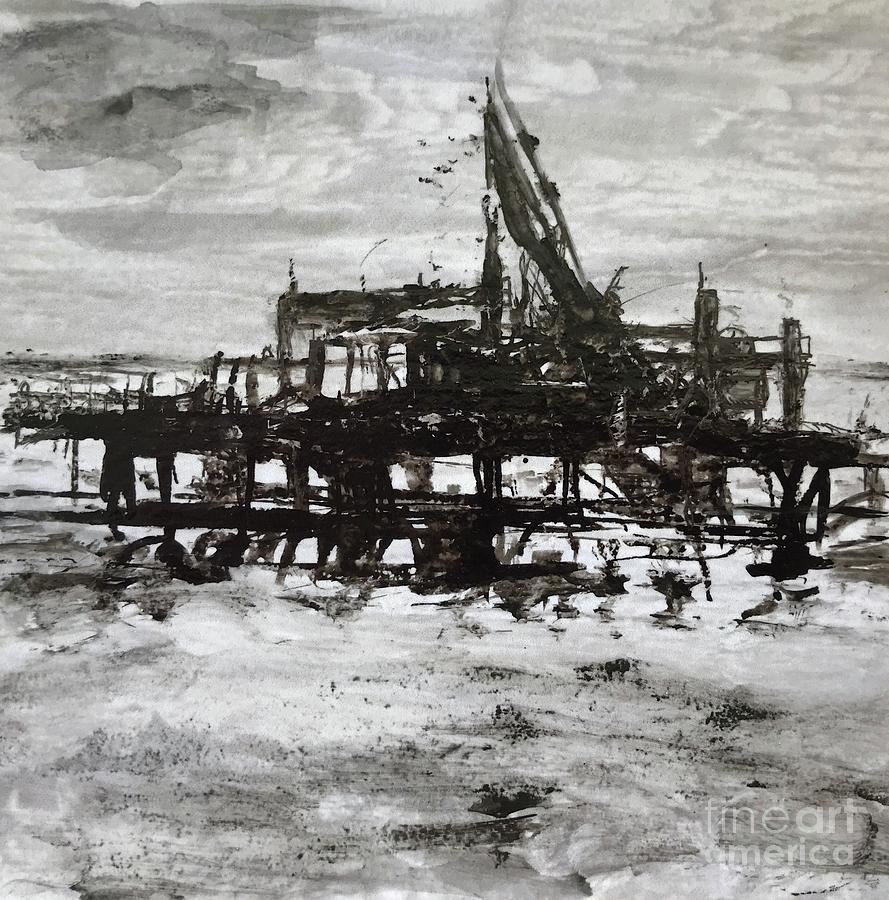 Rig on Water Painting by Patty Donoghue