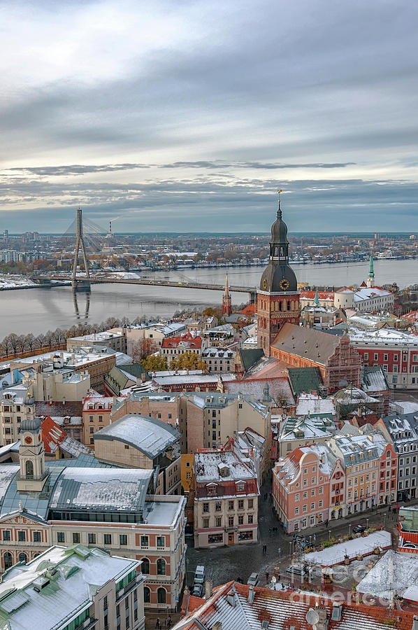 Riga Aerial View of Old Town Photograph by Antony McAulay