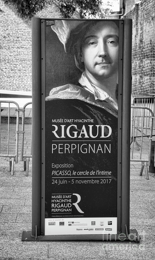 Rigaud Perpignan Musee de Arts France BW Photograph by Chuck Kuhn