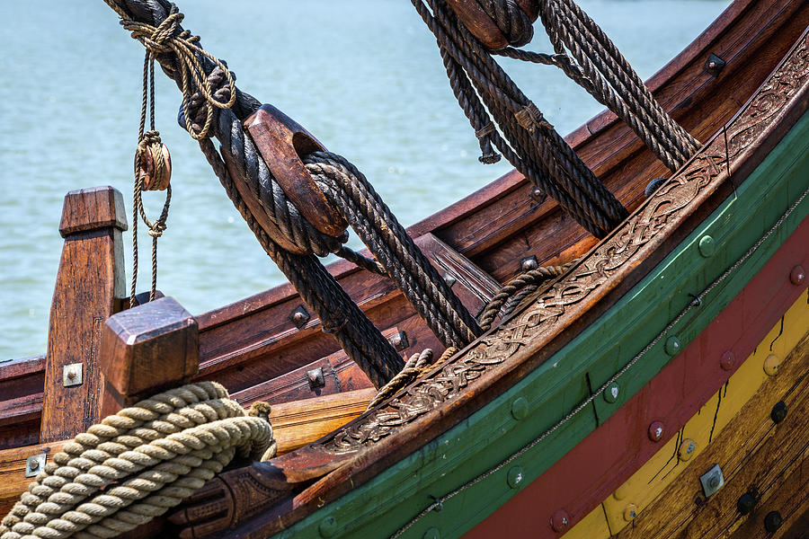 Rigging on the Viking Ship Photograph by Dale Kincaid