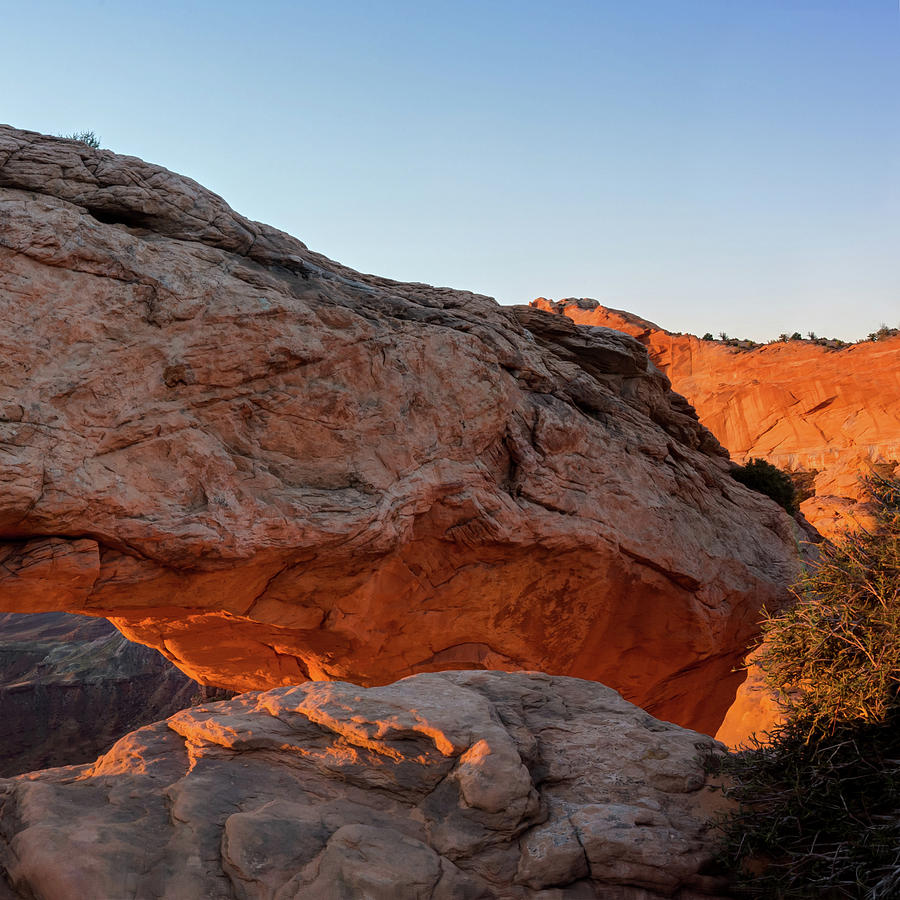 National Parks Photograph - Right Panel 3 of 3 - Mesa Arch Sunrise Panorama - Canyonlands NP by Gregory Ballos
