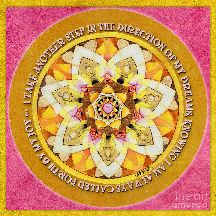 Right Path Mandala Prayer Painting by Jo Thomas Blaine