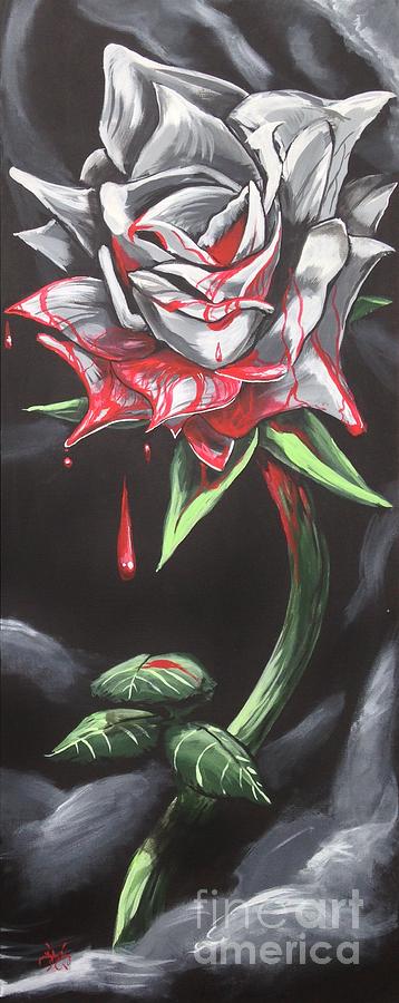 Right rose  Painting by Tyler Haddox