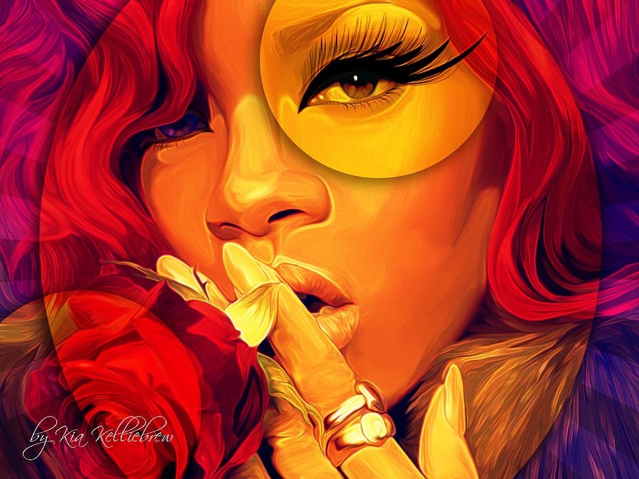 Rihanna Digital Art by Kia Kelliebrew