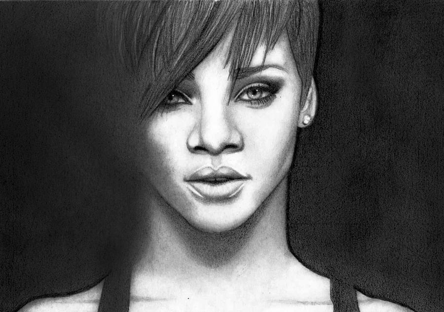 Rihanna Drawing - Rihanna by Rikke MY