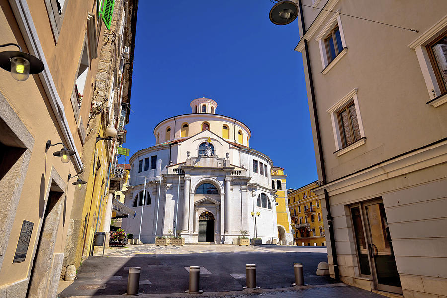 Rijeka church and square street view Photograph by Brch Photography