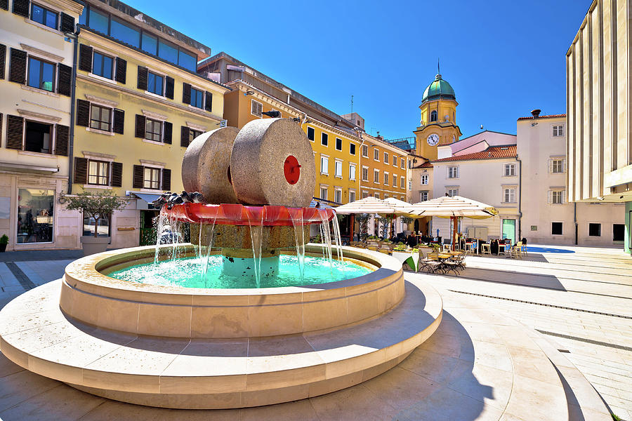 Rijeka square and fountain view Photograph by Brch Photography