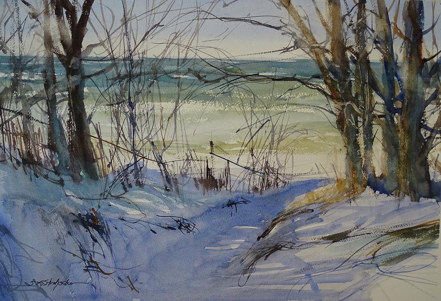 Riley Beach December Painting by Sandra Strohschein