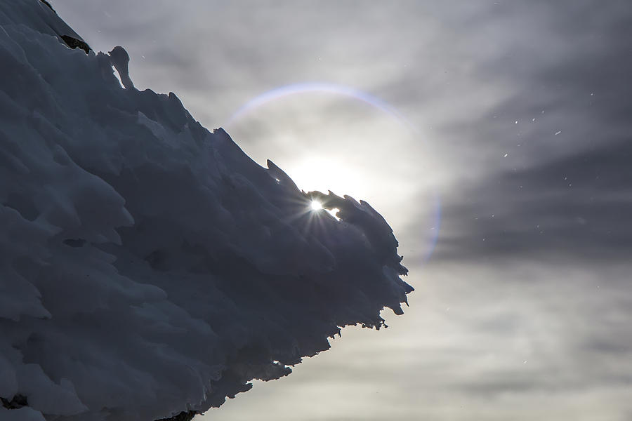 Rime Ice Sun Flare Photograph by White Mountain Images