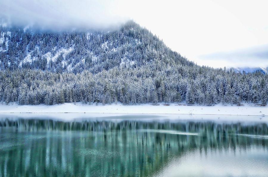 Rimrock Lake winter abstract Photograph by Lynn Hopwood