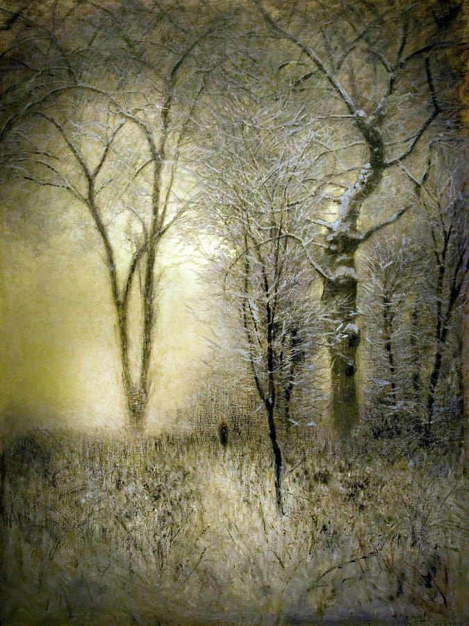 Rimy Forest Windy Daybreak by Laszlo Mednyanszky 1896 Painting by Movie Poster Prints