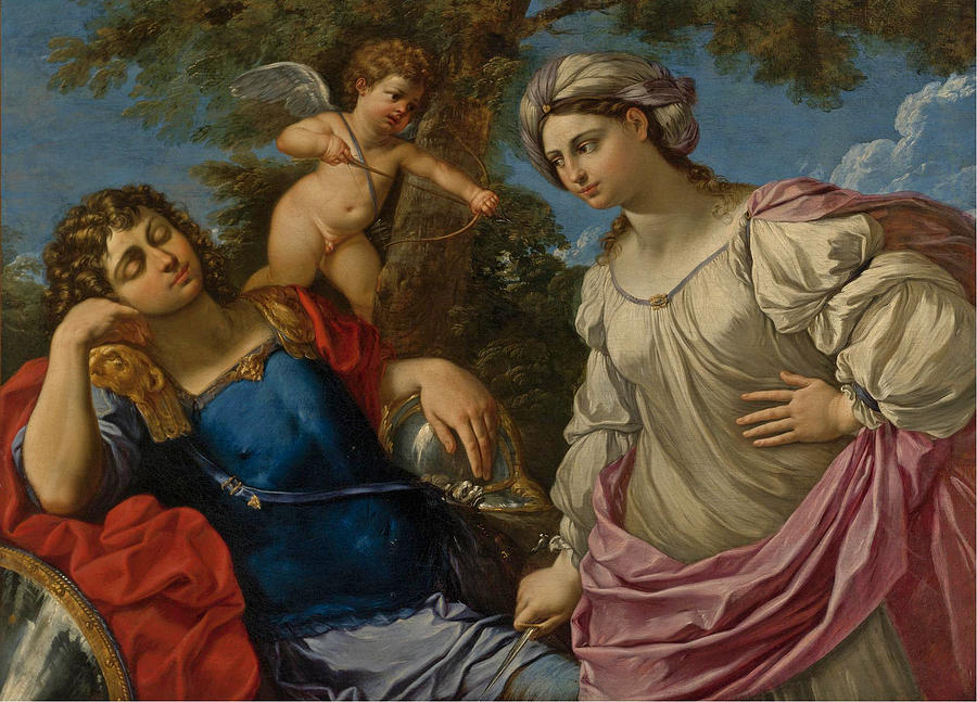 Rinaldo And Armida Painting - Rinaldo and Armida by Attributed to Giovanni Battista Ruggieri