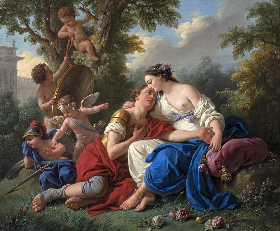 Rinaldo and Armida Painting by Louis-Jean-Francois Lagrenee